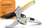 Gerossi Ratchet Pruning Shears Heavy Duty, Hand Pruners for Gardening - color: Silver-yellow