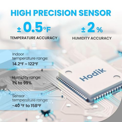 Indoor Outdoor Thermometer Wireless Weather Station (White) | Temperature Humidity Monitor Inside Outside Room Remote Digital Thermometers with 330ft Range Sensor Backlight Display