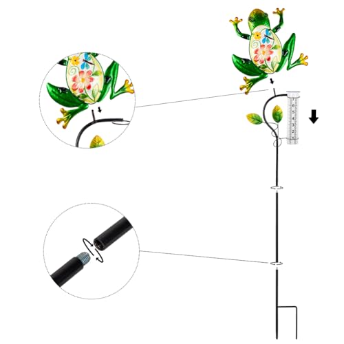 Solar Rain Gauge Outdoor, Frog Rain Gauge