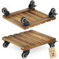 Bamworld Plant Caddy 14 Inch Heavy Duty Wood Dolly 2 Pack - size: 14inch-Square-2 pack