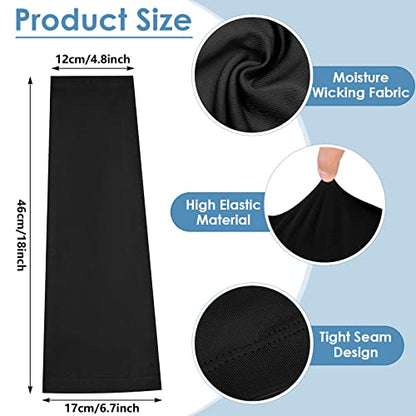 Chuarry 4 Pairs Plus Size Cooling Arm Sleeves for Women Men UV Sun Protection Oversized Flabby Arm Wraps - color: Black, White