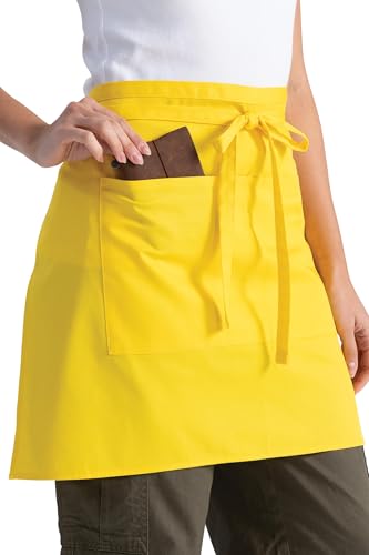Chef Works Unisex Half Bistro Server Apron - color: Lemon, 1 Pack