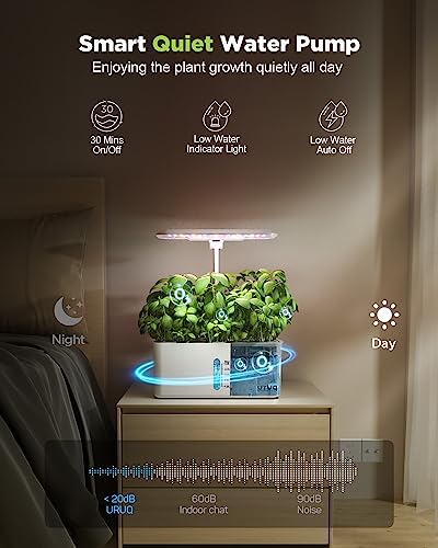 URUQ 8 Pods Hydroponics Growing System with LED Grow Light - White - color: White