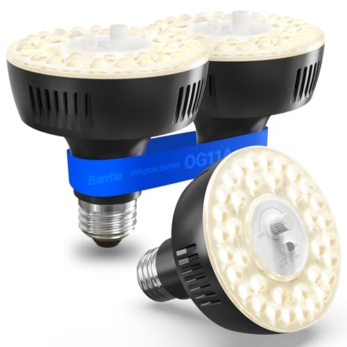 Barrina OG11A Grow Light Bulbs for Indoor Plant, 4000K 11W, 3 Packs, Black - color: 4000K-Black Cover, size: 11W-3 Packs