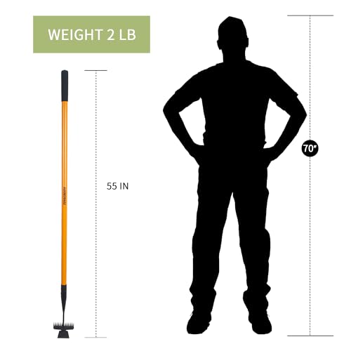 Weed Puller Tool, Heavy Duty Long Handle Stand Up Manual Weeder Remove for Yard Lawn Patio Garden -55Inch