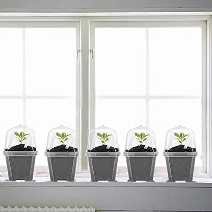 EBaokuup 30PCS Clear Plant Nursery Pots with Humidity Dome - 3" Durable Plastic Gardening Pot, Small Plant Container for Seedlings/Vegetables/Succulents/Cuttings - color: 30pcs-white, size: 3 Inch