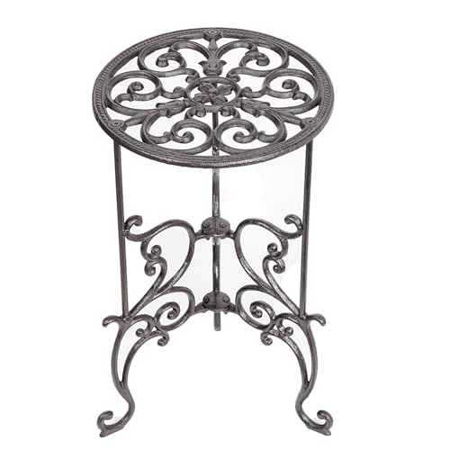 Sungmor Cast Iron Potted Plant Stand, 19.3 Inch 1 Tier Metal Planter Rack - color: 1-Tier Stand & 19.3Inch Tall