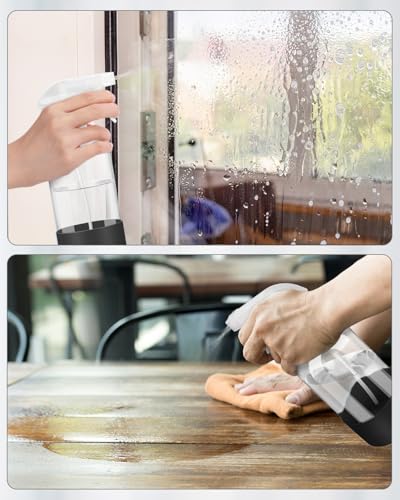Glass Spray Bottles for Cleaning - 16 oz Spray Bottles with Silicone Sleeve - color: Black