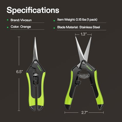 VIVOSUN 6.5 Inch Garden Scissors, Black Pruning Shears for Plants, 6-Pack - style: Black Straight Blade