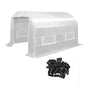 Greenhouse Replacement White Cover for Large Hot House , Support Arch Climbing Frame , Cover Comes in 3 Pieces, with ABS Clamps (Frame Does NOT Included) (10' x 7' x 6') - size: 10' x 7' x 6'