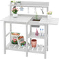 SERWALL Outdoor Potting Bench with Removable Sink,Gardening Table,White - color: White, size: Classic