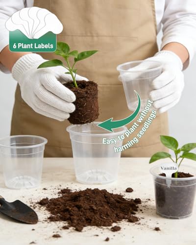 6 Pack Nursery Pots with Drainage, Multiple Sizes for Plants - size: 6 Pack - 9.5/8/7.5/6.7/5/4.5 Inch