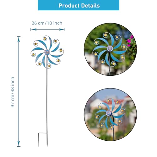 Stargarden Wind Spinner, Metal Outdoor Wind Sculptures & Spinners - color: Small-blue