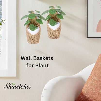 2 Pack Macrame Wall Plant Hanger for 4 inch, Wall Plant Basket - size: Small
