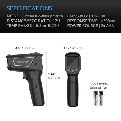 AC Infinity VPD Thermometer, Handheld Environmental Monitor