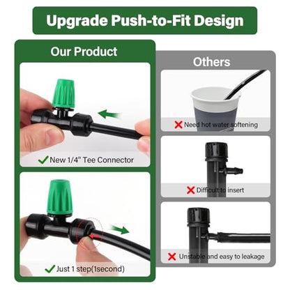 Kalolary 75FT Quick-Connect Drip Irrigation System Kit - size: 75FT Drip Irrigation System Kit