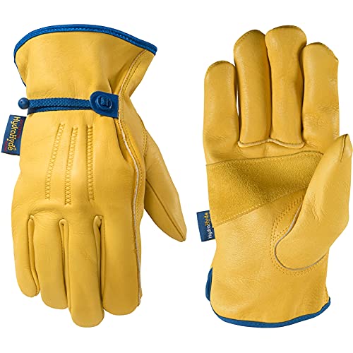 Wells Lamont Men's Slip-On HydraHyde Leather Work Gloves - color: Saddletan, size: Large (Pack of 1), style: Ball & Taoe