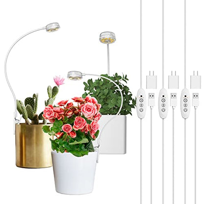 SANSI Grow Lights for Indoor Plants, Pot Clip-On Plant Light, 3-Pack - size: 3-Pack