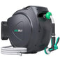 Retractable Garden Hose Reel, 100Ft x 1/2" Durable Wall Mounted Water Hose Reel with 180¡ãSwivel Bracket, 9 Pattern Sprayer, 6Ft leader hose,Smooth Automatic Rewind, Any Length Lock. - size: 100Ft x 1/2"