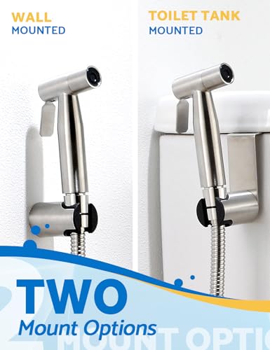 BRITULIF 3-Pack Handheld Bidet Sprayer for Toilet, Adjustable Pressure - color: Brushed Nickel, size: 3 SET - Cold