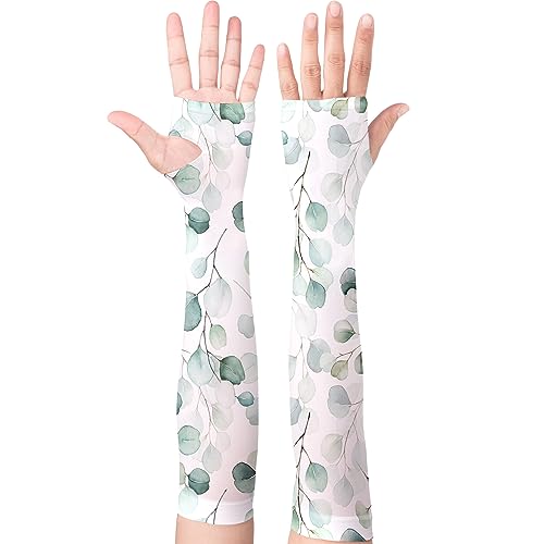 Gardening Sleeves,Sun Protection Arm Cooling Sleeves for Gardening,Thorn Proof Sleeves to Cover Arms for Women Men (Green leaves, 19×5×3.5IN)