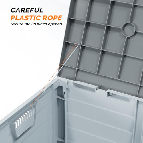 VINGLI 75 Gallon collapsible Outdoor Storage Box - color: Grey