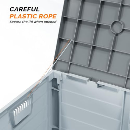 VINGLI 75 Gallon collapsible Outdoor Storage Box - color: Grey