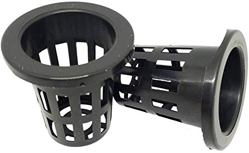 50PCS 1.75" Mesh Net Cup Pots Basket Hydroponics System Supplies Aquaponics Seed Growing Media Black - color: Black