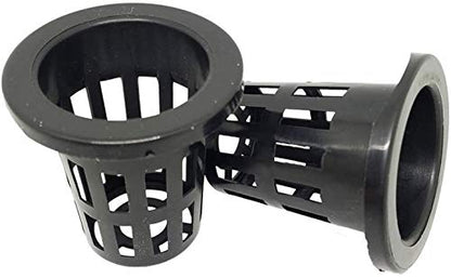 50PCS 1.75" Mesh Net Cup Pots Basket Hydroponics System Supplies Aquaponics Seed Growing Media Black - color: Black