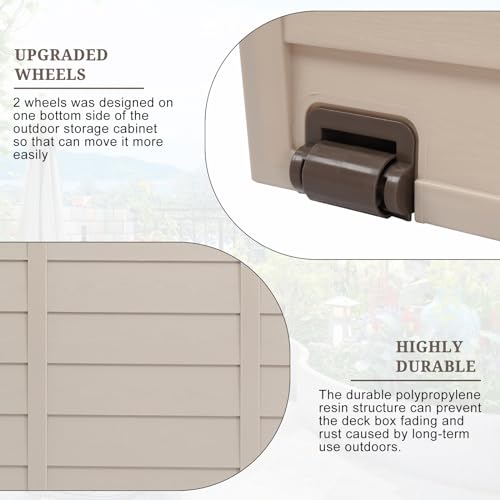 Outvita Deck Storage Box, 75 Gallon, Brown