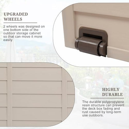 Outvita Deck Storage Box, 75 Gallon, Brown