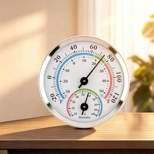 1pc Portable 2-in-1 Thermometer and Hygrometer, Mechanical Temp Humidity Meter for Greenhouse Home Office Garden, Wall Mount or Desktop