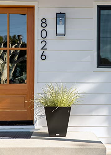 Veradek Pure Series Nobleton Planter - Tapered Square Outdoor Planter - color: Black, size: 18 inch
