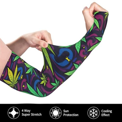 Marijuana Arm Sleeves Cannabis Weed Gardening Sleeves for Women Men - color: Marijuana 065