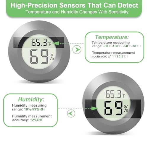 2-Pack Mini Hygrometer Indoor Humidity Meter Digital Thermometer - color: 2 Pcs