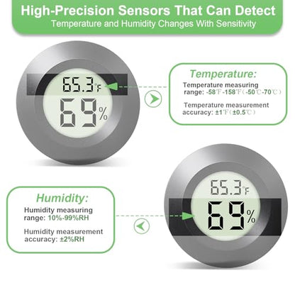2-Pack Mini Hygrometer Indoor Humidity Meter Digital Thermometer - color: 2 Pcs