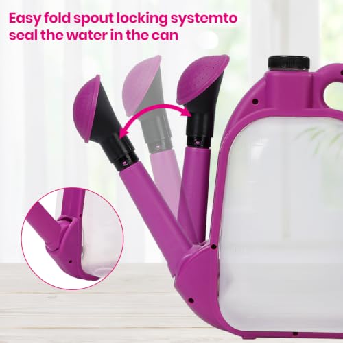 1 Gal Purple Clear Plastic Foldable Watering Can - color: Purple, size: PURPLE-4L