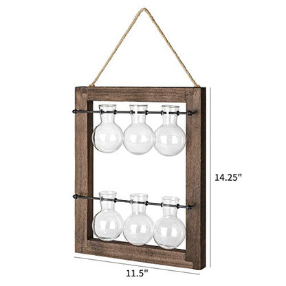 Mkono Plant Propagation Station, Wall Hanging 2-Layer Glass Terrarium Vases