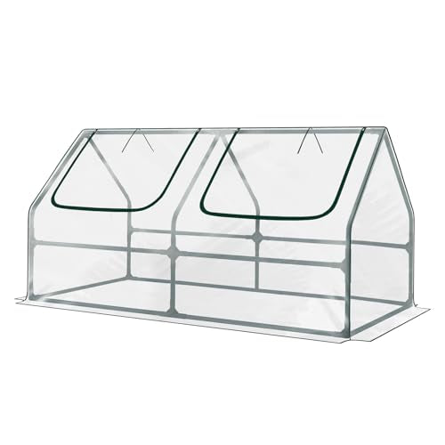 Aoodor 6 x 3 x 3 ft Mini Greenhouse - color: Transparent, size: 6 x 3 x 3 ft