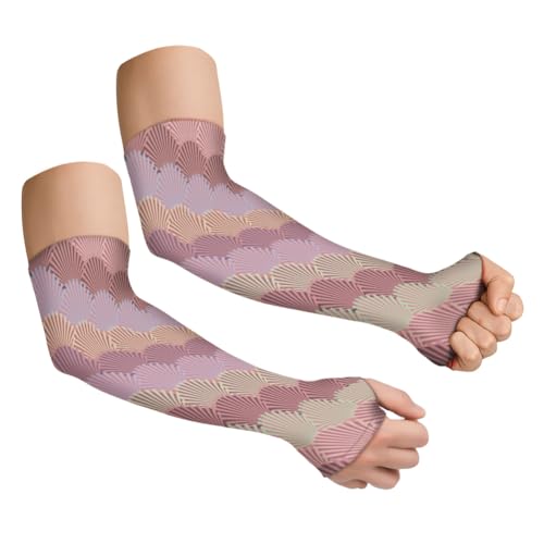 1 Pair Gardening Sleeves Farmers Sun Protection Cooling Arm Sleeves Cover Arms for Women Men Garden Outdoor Sports - color: Pink