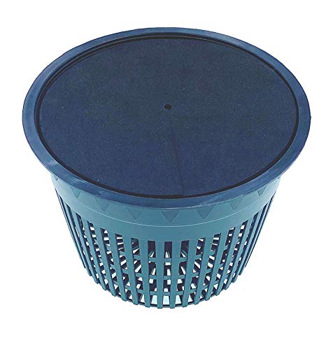 HORTIPOTS Net Pot 6 Inch Raised Center Bottom Mesh Sided with Free Reflective Lids Pack of 10