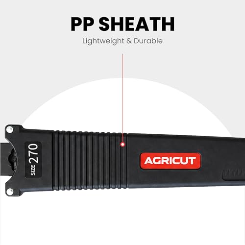AGRICUT 420mm Hand Pruning Saw with Sheath: 0.85mm Thick High Carbon Steel Blade, Triple-Sharpened Teeth, Non-Slip Grip – Tree Saw & Camping Saw for Outdoor Garden Branch