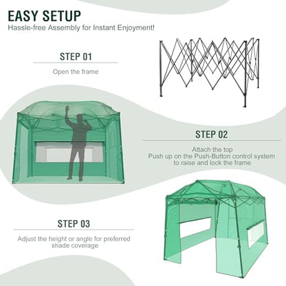 8.5 x 7 x 7 FT Walk-in Greenhouse, Portable Pop-up Greenhouse - style: 8.5x7x7FT Green