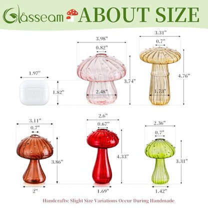Glasseam Mushroom Plant Propagation Station: 10 Pcs Glass Mini Terrarium - color: Colorful, size: 10