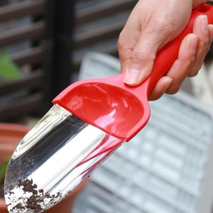Hand Trowel Ergonomic Gardening Digging Planting Tool - color: red round head