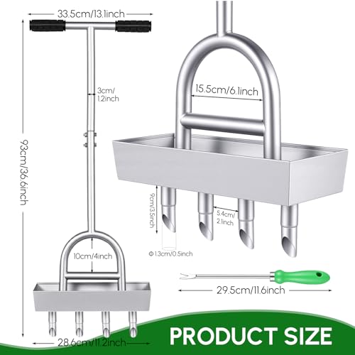Lawn Coring Aerator with Stainless Steel Soil Core Storage Tray