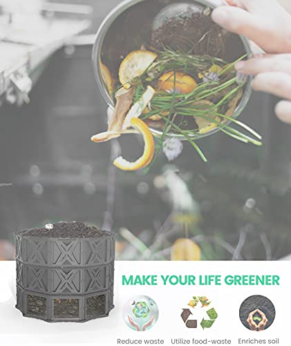Large Compost Bin - 143 Gallon (540 L) Garden Composter with Better Aeration System, Easy Assembling/BPA Free/Sturdy/Outdoor Compost Tumbler - size: 143 Gal(540L)