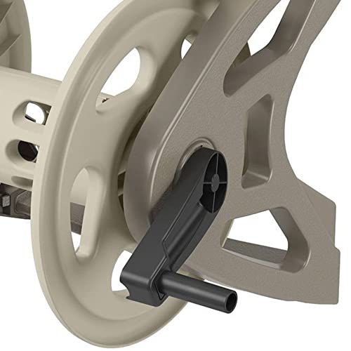 Suncast Handler Plastic Wall-Mounted Outdoor Weatherproof Garden Hose Storage Reel with Storage Tray, Holds 200 Feet of Hose (2 Pack)