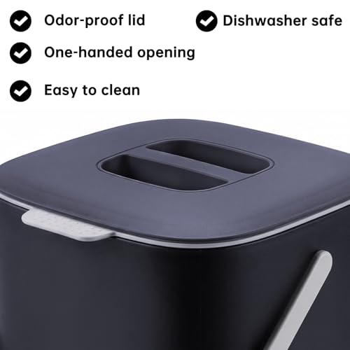 Compost Bin Kitchen, 0.7Gal Sealed Countertop Compost Bin - color: Dark Blue