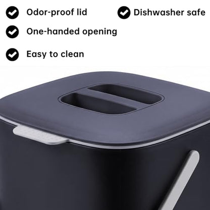 Compost Bin Kitchen, 0.7Gal Sealed Countertop Compost Bin - color: Dark Blue